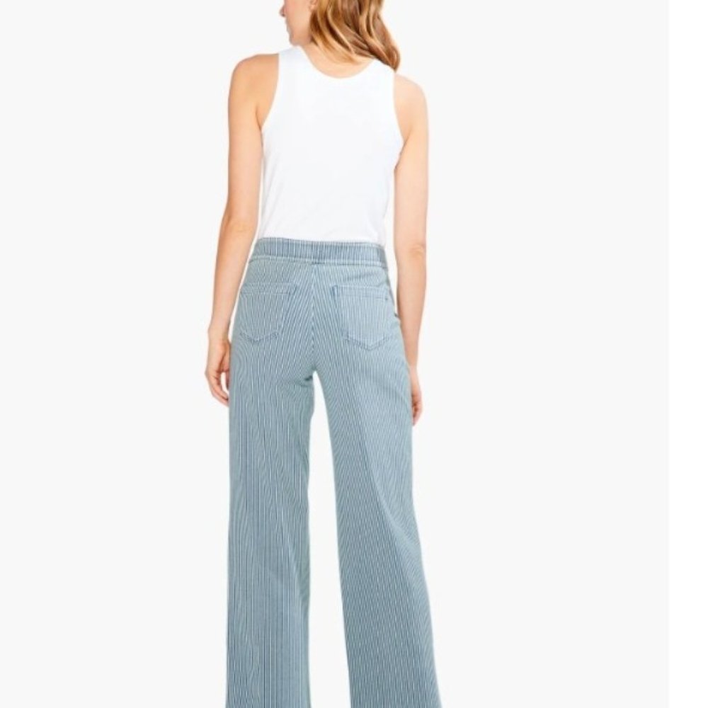 Railroad Stripe Wide-Leg Pant